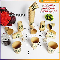 Combo 50 cốc giấy nâu 360ml - 12oz chữ GET hàng cao cấp xuất khẩu Hàn Quốctrơn