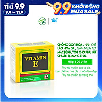 Viên uống TPCN BỔ SUNG VITAMIN E-Giúp chống Oxy hoá,hạn chế lão hoá da và làm đẹp da-hộp 100 viên