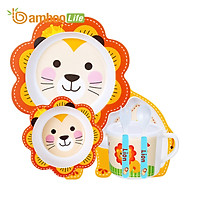 Bộ khay ăn dặm cho bé từ sợi tre Bamboo Life hàng chính hãng Bộ chén bát ăn dặm Đồ dùng ăn dặm cho bé BL035