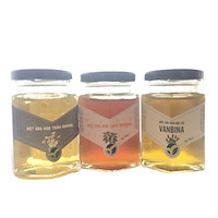 Combo 3 chai mật ong nguyên chất Vanbina 250gr/c - Mật hoa Bạc Hà + Mật hoa Trắng + Mật hoa cà phê