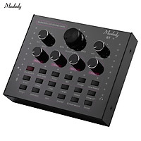 Muslady V12 Mini Sound Mixer USB 3.5mm TRRS Port with Sound Effects for Live Streaming Online Karaoke Recording on Phone