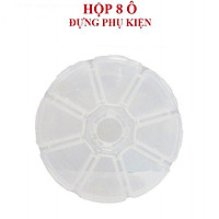 Hộp tròn 8 ô đựng đồ, fan mi, mi rời, đựng trang sức và phụ kiện