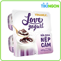 Sữa chua ăn Love Yogurt - Vỉ 4 Hộp x 100g