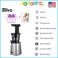 Máy Ép Chậm OLIVO SJ210 Thương Hiệu Mỹ Dung Tích 0.35L Công Suất 200W, Vỏ Hợp Kim - Hàng Chính Hãng