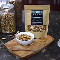 Ngũ Cốc Yến Mạch Nguyên Hạt Siêu Đạm 480G Không Đường Tinh Luyện - SUPER NUTTY GRANOLA HAPPI OHA hương quế - Ăn Kiêng/Ăn Sáng