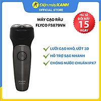 Máy Cạo Râu Flyco FS879VN 2 Lưỡi Kép Thân Máy Kháng Nước Sạc Nhanh 1 Giờ Cáp Sạc USB - Hàng Chính Hãng