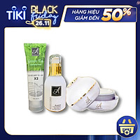 Bộ 3 sản phẩm dưỡng trắng da Acosmetics: Sữa Rửa Mặt Trà Xanh 120ml + Kem Face Pháp 50g + Serum 50ml
