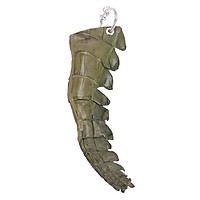 Móc khóa da cá sấu Huy Hoàng gai đuôi màu rêu HC8237