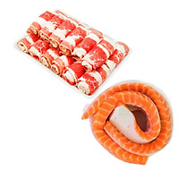 Combo 10: 500gr ba chỉ bò Mỹ cuộn + 500gr Lườn cá hồi Nauy 5+