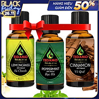 Combo 3 Tinh Dầu Sả Chanh + Tinh Dầu Bạc Hà + Tinh Dầu Vỏ Quế - Tinh Dầu Thiên Nhiên Xông Phòng Cao Cấp Giúp Thư Giãn, Đuổi Muỗi Và Thơm Phòng (3 chai 10ML)