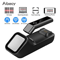 Aibecy 3-in-1 Barcode Scanner Handheld 1D/2D/QR Bar Code Reader Support BT & 2.4G Wireless & USB Wired Connection with