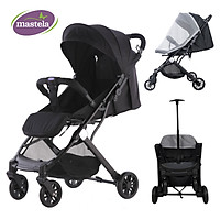 Xe đẩy du lịch cao cấp aluminium siêu bền và nhẹ gập gọn có cần kéo, xe nôi cho bé sơ sinh 275 - Mastela
