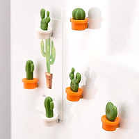 6pcs Cactus Shape Magnetic Patch Refrigerator Message Sticker Ornaments