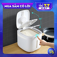 Thùng Đựng Gạo Cao Cấp 5kg & 10kg - Thùng Đựng Gạo Nắp Đậy Thông Minh, Thiết Kế Hiện Đại & Đẹp Mắt, Chất Liệu ABS &PP An Toàn Chống Nước, Chống Ẩm Mốc, Mối Mọt - Hàng Nhập Khẩu