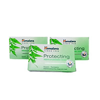 Ba Cục Xà Phòng Neem Nghệ Tây Himalaya Giúp Kháng Viêm, Kháng Khuẩn Hỗ Trợ Ngăn Ngừa Mụn Lưng, Viêm Da - Protecting Neem & Turmeric Soap 75g