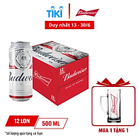 Thùng 12 Lon Bia Budweiser (500ml / Lon)