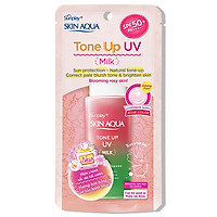 Sữa Chống Nắng Nâng Tông Dành Cho Da Dầu/Hỗn Hợp Sunplay Skin Aqua Tone Up UV Milk Happiness Aura (Rose) (Cho Da Sáng Hồng, Khuyết Điểm Xanh) (50g)