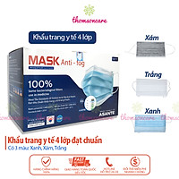 Khẩu Trang Y Tế Asante 4 Lớp - Hộp 50 Cái Kháng Khuẩn Chống Bụi Mịn Hàng Cao Cấp Có Tem Chống Hàng Giả