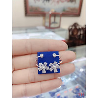 hoa tai nữ bông hoa kẹp vành bạc ta