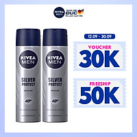 Bộ đôi Xịt Ngăn Mùi NIVEA MEN Silver Protect Phân Tử Bạc Giảm 99.9% Vi Khuẩn Gây Mùi (150ml) - 82959