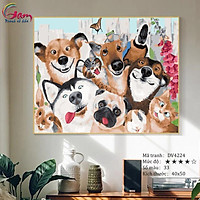 Tổng hợp tranh số hóa tự tô màu bán chạy hot trend 2021 sale khung 1.6cm