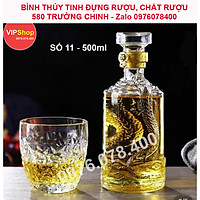 Chai Thủy Tinh đựng Rượu cao cấp hình Rồng Nổi 500ML – Vỏ Chai rượu 500ml, bình thủy tinh trong suốt