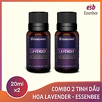 Combo 2 chai Tinh dầu thiên nhiên Hoa Lavender - Essenbee (20ml/chai)