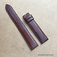 Dây đồng hồ da đà điểu 2 mặt - Nâu cà phê - (size 20)