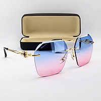 Mắt kính mát nữ tròng không viền 7K2551 màu nâu, đỏ, khói. Màu xanh hồng (đi ngày đêm). Tròng phân cực, chống tia UV. Gọng kim loại ôm sát mặt