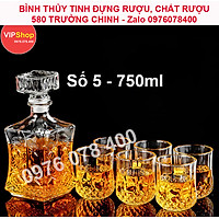 Chai Thủy Tinh đựng Rượu cao cấp Mẫu VUÔNG VÁT EO 750ML - Vỏ Chai 750ml thủy tinh cao cấp, bình thủy tinh 750ml siêu trong suốt