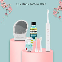 Box Chăm Sóc Toàn Diện (Bàn chải điện,2 đầu bàn chải Halio SmartClean,Máy Rửa Mặt Halio Original,Súc miệng,Chỉ nha khoa)
