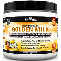 Premium Organic Keto Golden Milk Powder with Ashwagandha & Turmeric - For Relaxation & Recovery - Promotes Healthy Joints & Mobility - Supports Healthy Digestion -Soothing Ayurvedic Blend with Vanilla