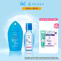 Combo Sữa chống nắng Senka Perfect UV Milk 40ml và Nước tẩy trang Senka Micellar Formula White 70ml