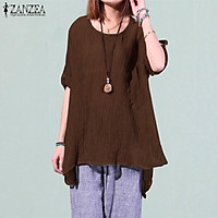 ZANZEA Women Autumn Winter Long Sleeve Pullover Top Tee Shirt Tunic Blouse