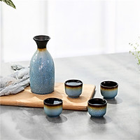 Jiayu waterware wine ceramic clear wine set of 5 sets of wine set (5 sets) blue