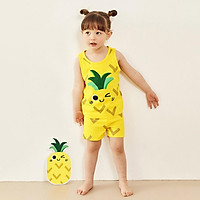 Bộ đồ ba lỗ mặc nhà cotton mịn cho bé gái U4006 - Unifriend Hàn Quốc, Cotton Organic