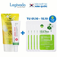 Bộ đôi Kem chống nắng Hàn Quốc Lagivado Multi-Protection 30 g và serum giảm mụn, ngừa thâm Dr. ATreat Serum 30 ml
