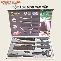 Bộ Dao Nhật 6 Món Cao Cấp, Công Nghệ Nhật Bản Asakh Chống Gỉ Set Chống Ăn Mòn MiibooShi, Bền Bỉ Sắc Bén Đẹp Mát