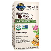 Garden of Life mykind Organics Maximum Strength Turmeric Joints & Mobility Support 30 Tablets - 500mg Curcumin (95% Curcuminoids) Black Pepper - Organic Non-GMO Vegan & Gluten Free Herbal Supplements