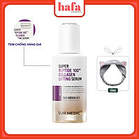 Tinh Chất Collagen Giúp Săn Chắc Da, Ngăn Ngừa Lão Hoá Sur.medic+ Super Peptide 100tm Collagen Lifting Serum 50ml + Tặng kèm 1 băng đô tai mèo màu ngẫu nhiên
