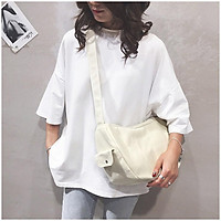 Túi tote vải canvas đeo chéo cá tính phong cách unisex cho cả nam và nữ