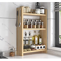 kệ đựng gia vị 3 tầng nhiều kích thước gỗ thông tự nhiên mang lại sự sang trọng cho nhà bếp