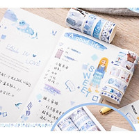 Cuộn băng keo Washi hình dán cute trang trí album, sổ, đồ dùng học tập dễ thương, giá rẻ cho học sinh