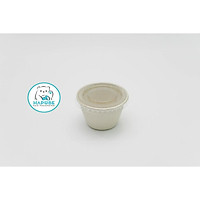 100 chén bã mía đựng nước sốt 2oz 55ml 6x4x3cm gồm nắp pet