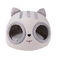 Cat Cave Bed, Cat Head Type Cat Nest, Semi-enclosed Self-Warming Pet Bed, Cat Dog Deep Sleep Cave Nest Removable