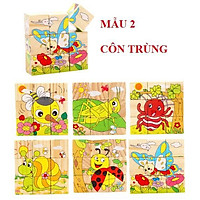 Tranh ghép gỗ 6 mặt - xếp hình 3D cho bé Rèn Luyện Tư Duy Logic