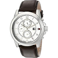 Tommy Hilfiger Men's 1710294 Stainless Steel Watch with Brown Leather Band