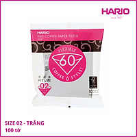 Giấy Lọc Cà Phê Hario 100 Cái V60-VCF-02-100W (Size 02, Màu Trắng)