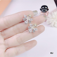 Bông tai hoa đá chất liệu bạc s925 MS115h
