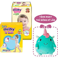 Combo 1 Tã Quần UniDry + 1 Tã Quần Siêu Mỏng UniDry Ultrathin Gói Cực Đại Size XXL56 (56 Miếng/Gói) - Tặng 1 Thú Bông Kỳ Lân